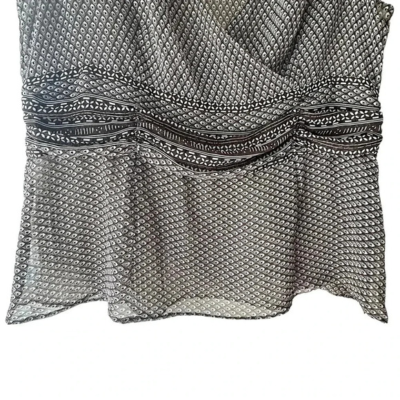 ANN TAYLOR NWOT SHEER CAP SLEEVE FAUX WRAP TOP | SIZE: 14 - Picture 3 of 7